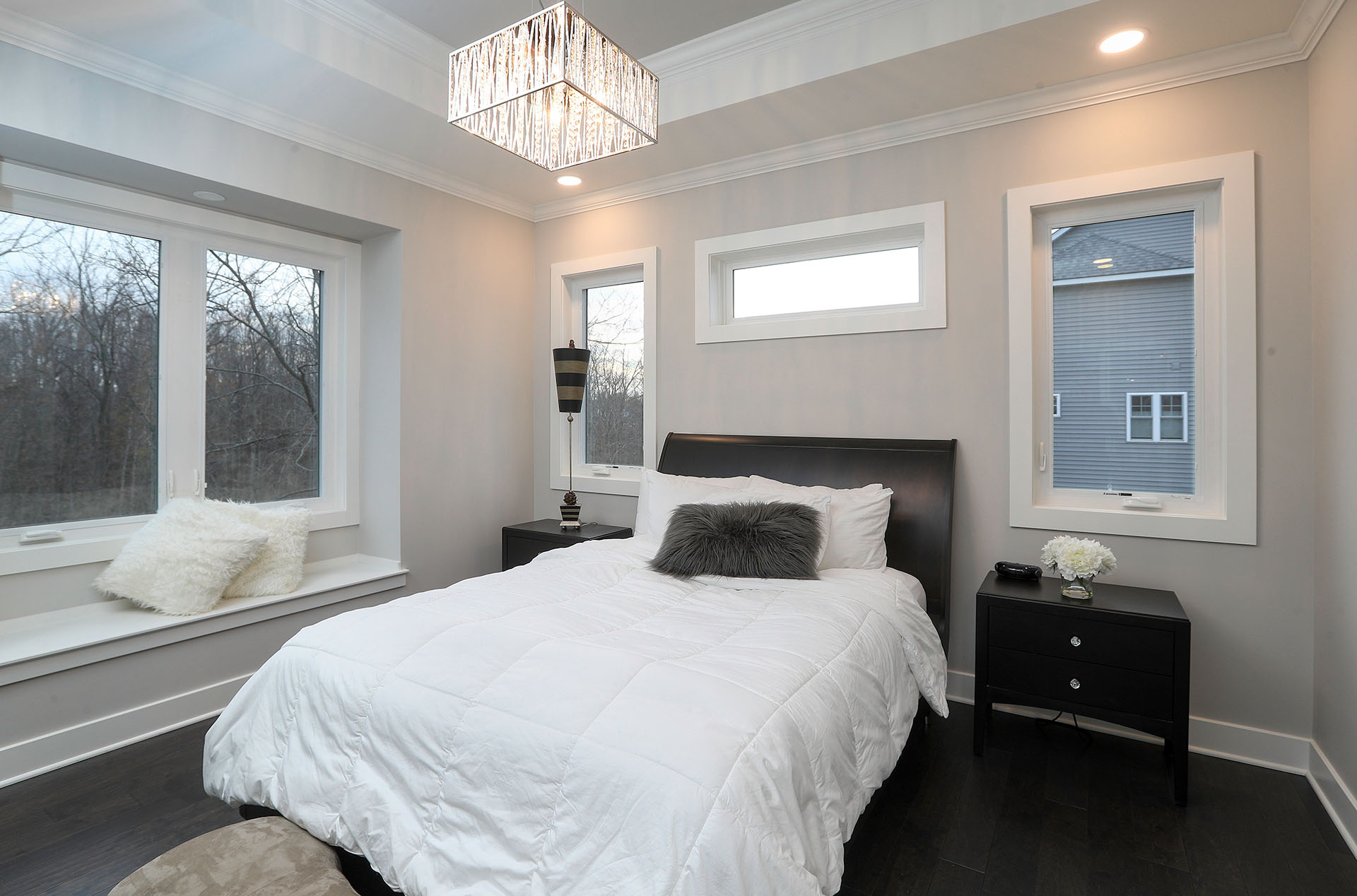 A comfortable bedroom in this in-law apartment of a Webster home.